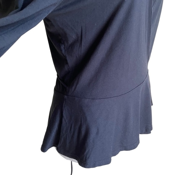 Blue Rain x Francesca’s Boho Balloon Sleeve Wrap Top Blouse Black White Lace M - Picture 13 of 16